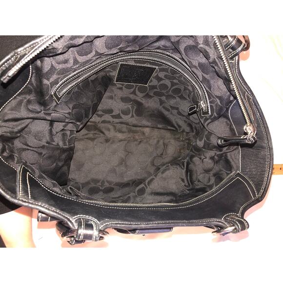 Vintage Coach Soho 5570 Large Carry All Bag Black Y2K Contrast Stitch Buckle - Picture 4 of 14